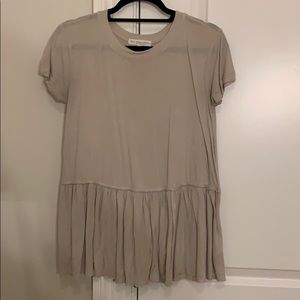 Beige UO loose peplum shirt